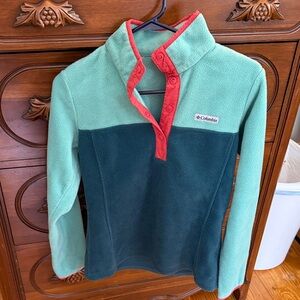 Columbia Mint and Teal Fleece Pullover